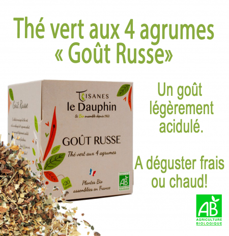 Thé vert aux 4 agrumes ("Goût Russe") Thé vert aux 4 agrumes ("Goût Russe")